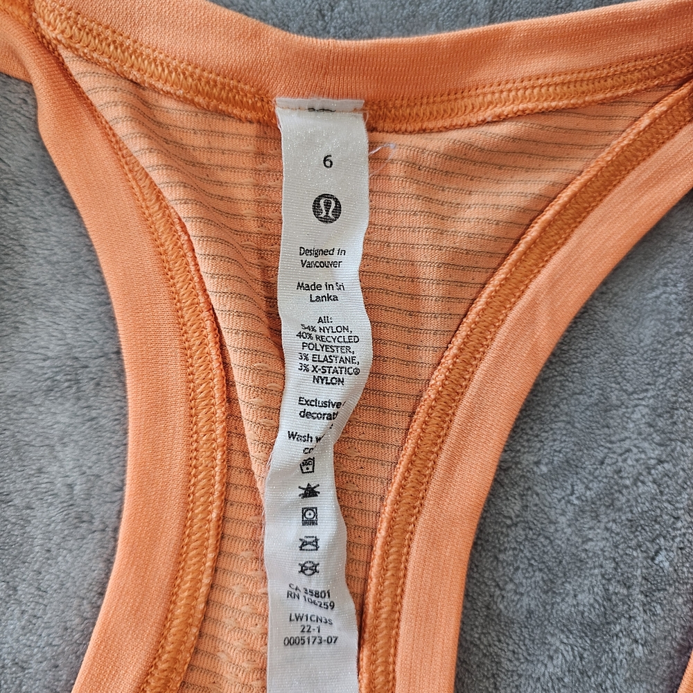 lululemon athletica Neon Yellow and Coral Ribbed Racerback Tank Tops - Picture 15 of 16